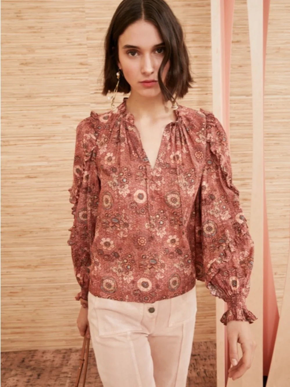 Ulla Johnson Manet Blouse in Rosebud